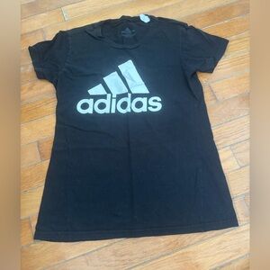 Adidas Black Tee with White Logo